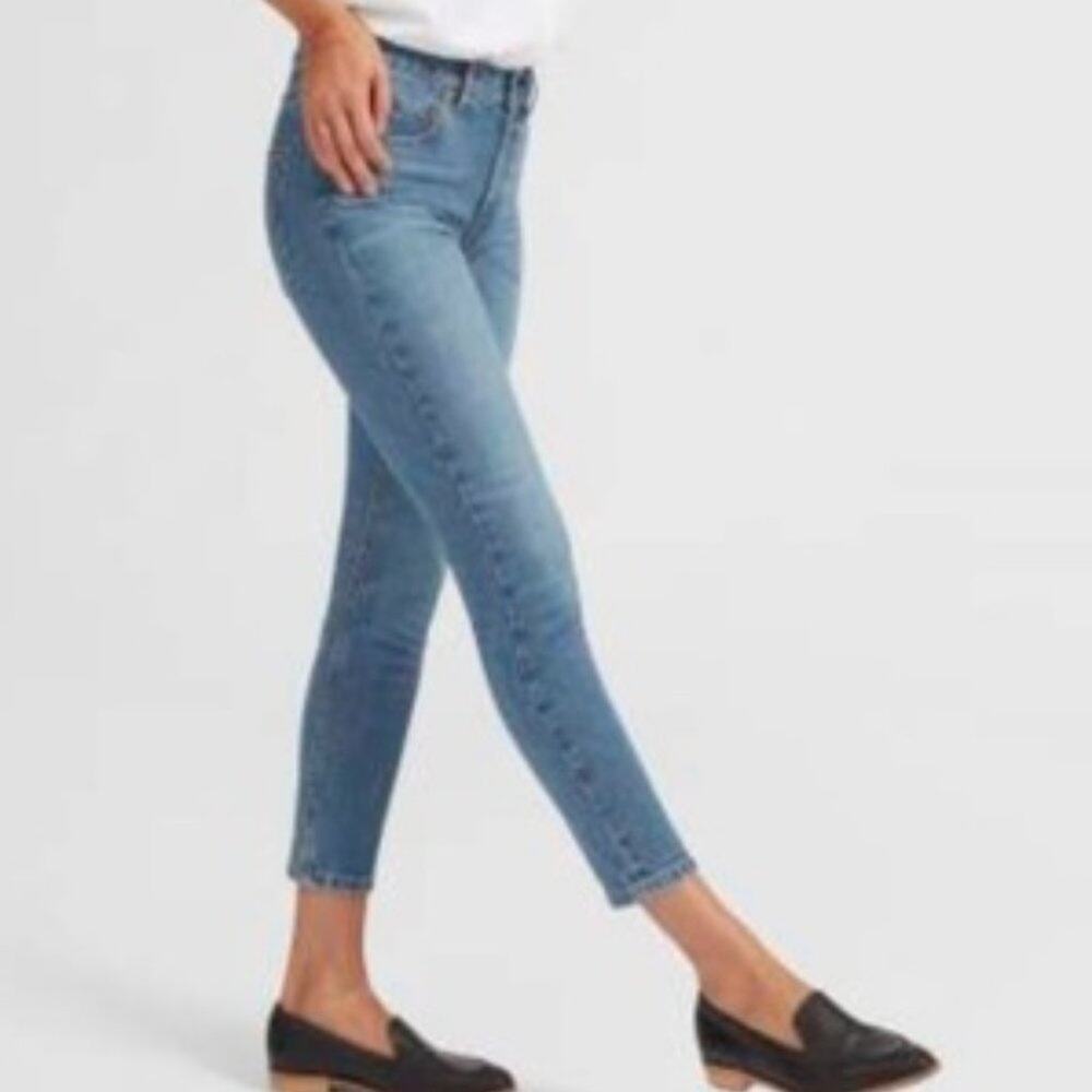 Everlane The Mid-Rise Skinny Jean Ankle in Medium Blue Wash 24 Ankle